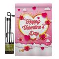 Gardencontrol 13 x 18.5 in. Flying Heart Valentines Spring Valentines Vertical Dbl Sided Garden Flag Set GA4127139